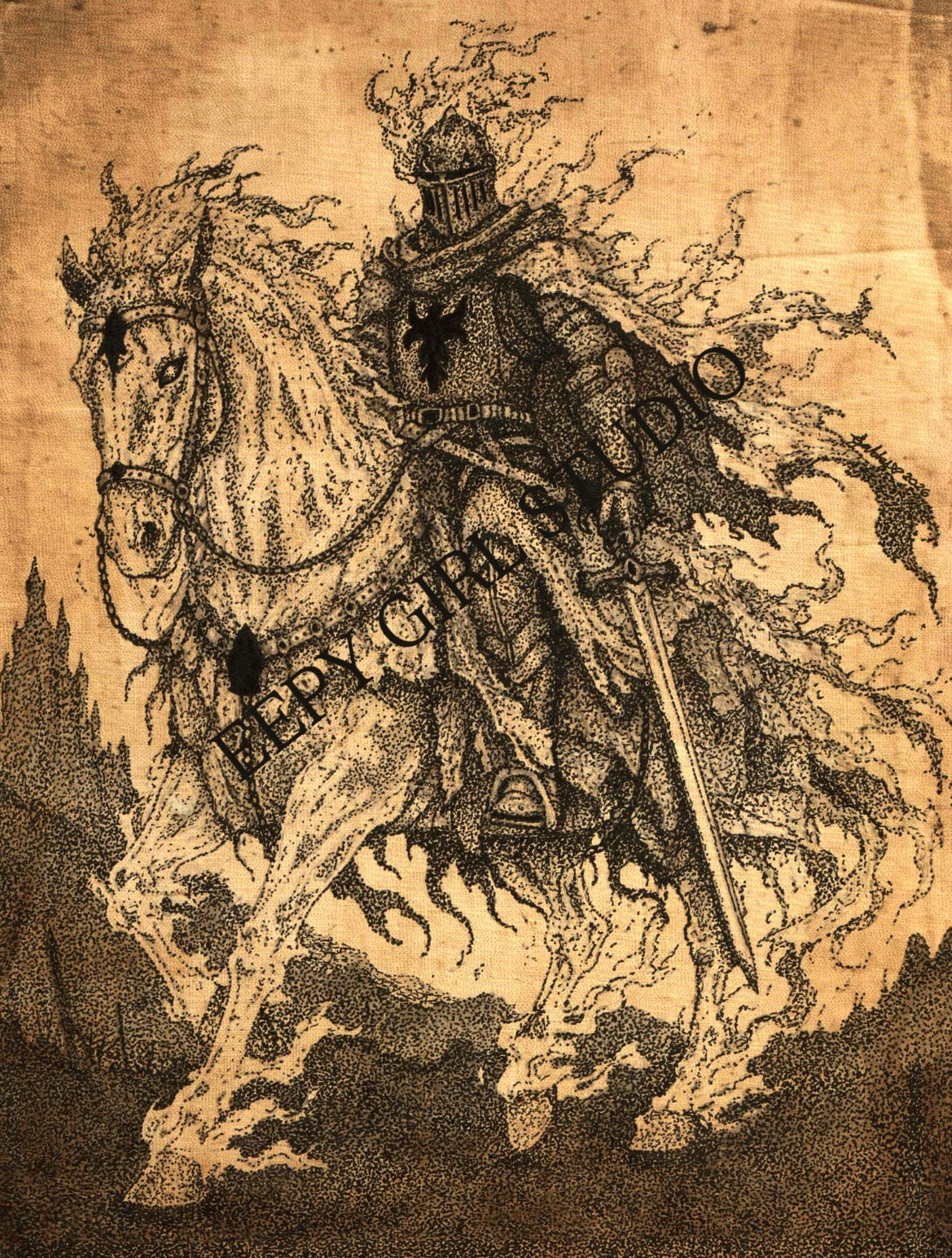 Sir Vaelric, Nox Spirit Rider • Art Print
