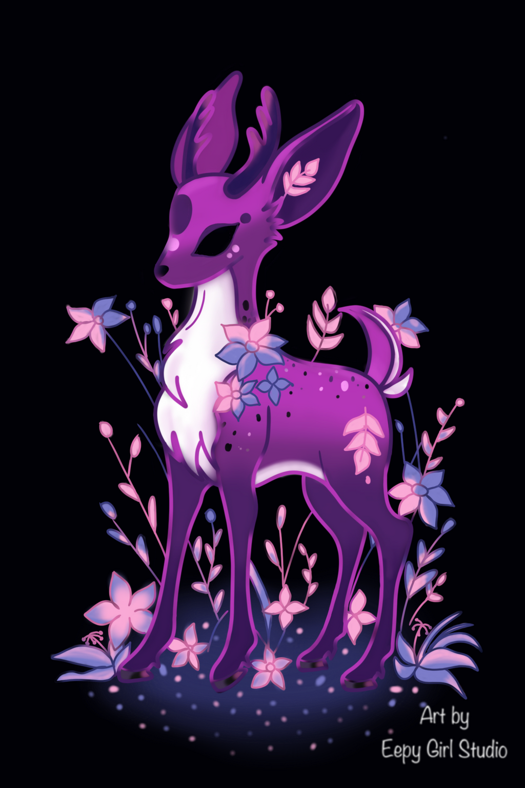Nightbloom Fawn 🦌🌸 Art Print