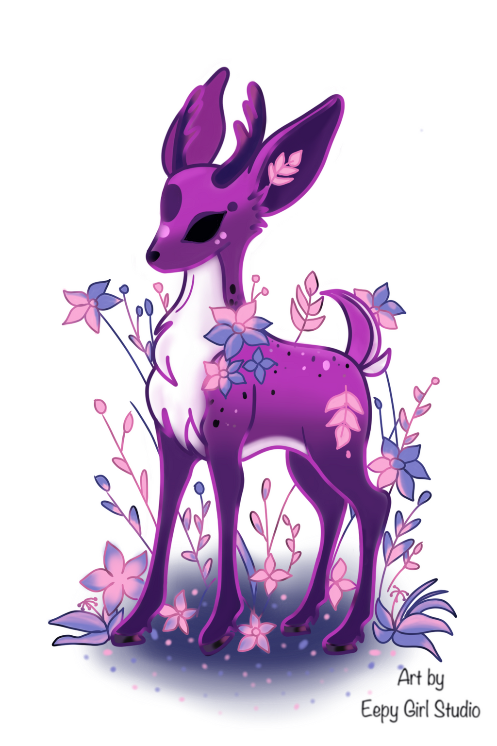 Nightbloom Fawn 🦌🌸 Art Print