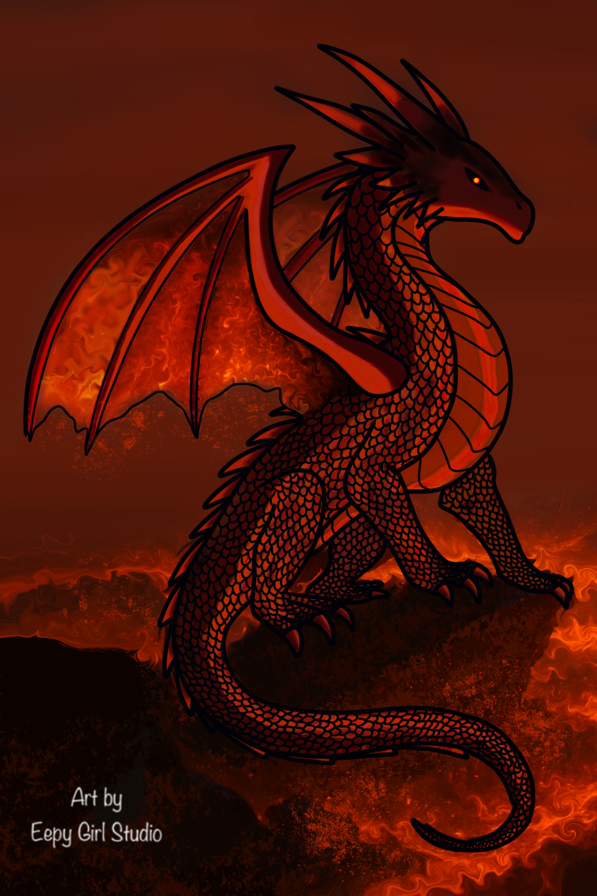 Infernal Dragon ❤️🧡 Art Print
