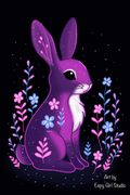 Nightbloom Bunny 🐇🌸 Art Print