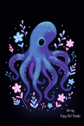 Nightbloom Octopus 🐙🌸 Art Print