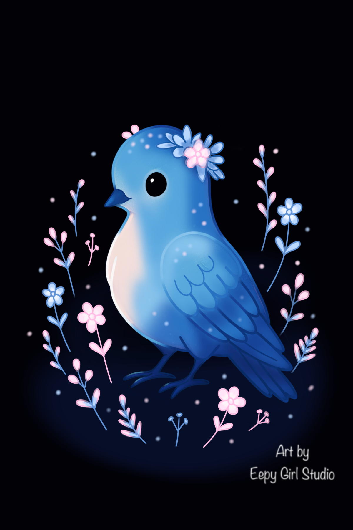 Nightbloom Dove 🕊️🌸 Art Print