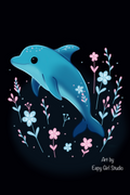 Nightbloom Dolphin 🐬🌸 Art Print