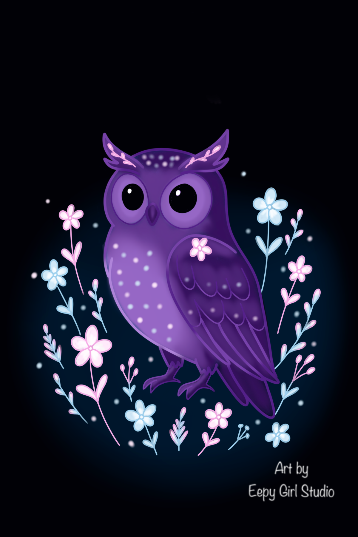 Nightbloom Owl 🦉🌸 Art Print