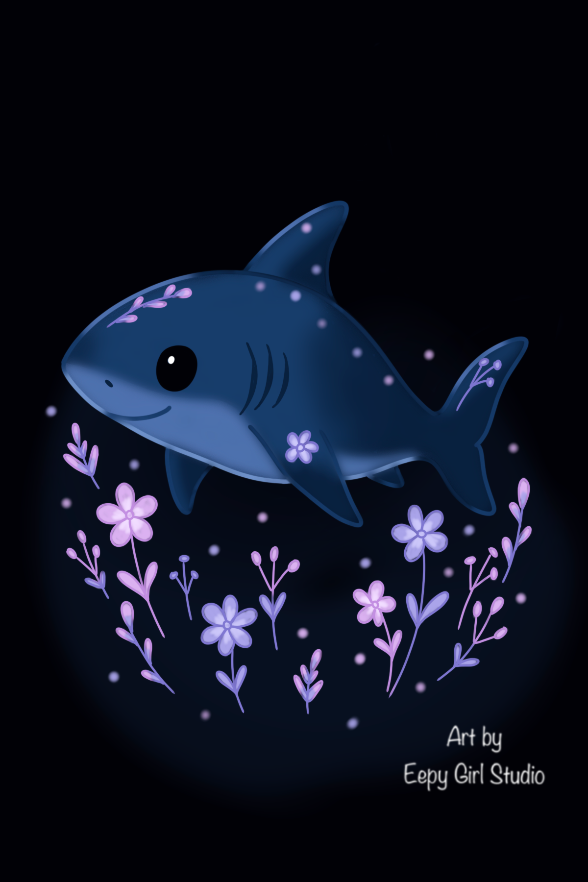 Nightbloom Shark 🦈🌸 Art Print