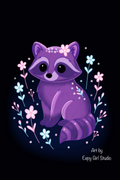 Nightbloom Raccoon 🦝🌸 Art Print