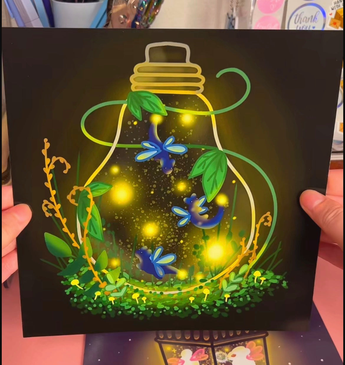 Dragon Faelights 8x8 Art Print (B Grade)