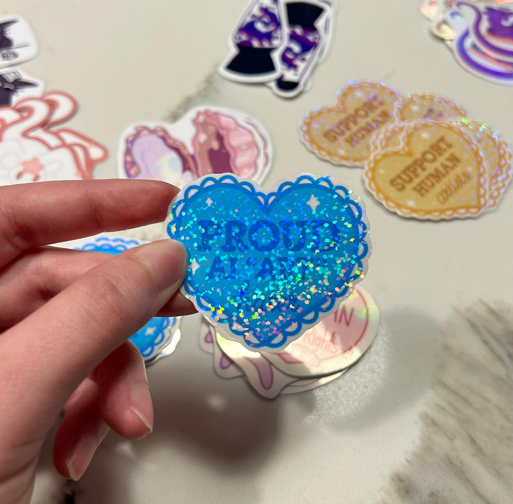 Proud AI "Art" Hater 💙 Holographic Sticker