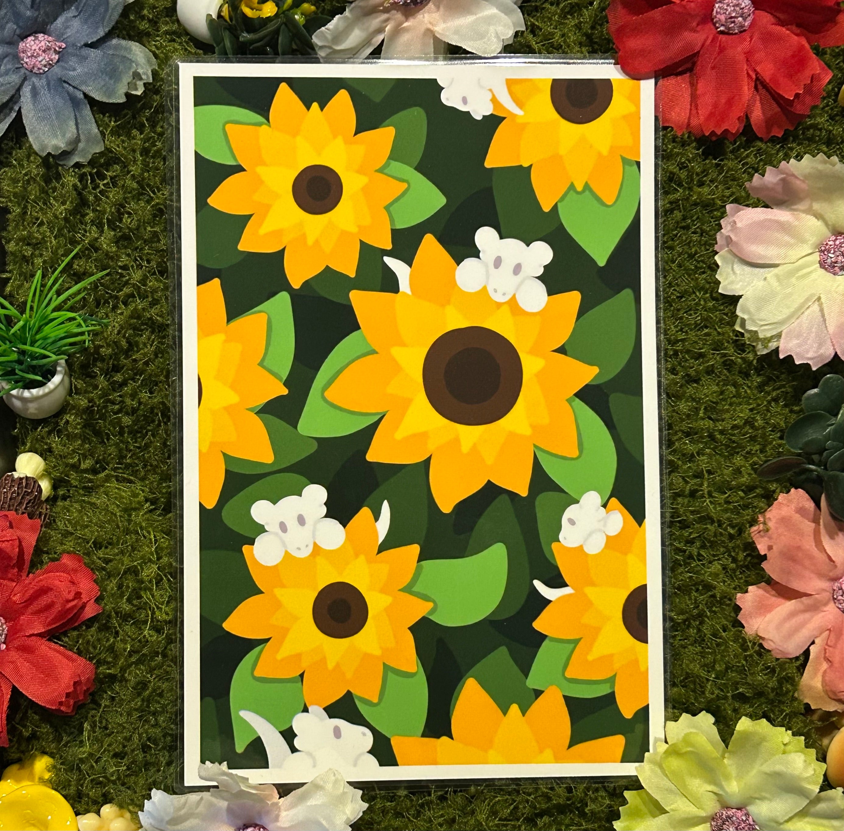 Sunflower Peekers · Art Print