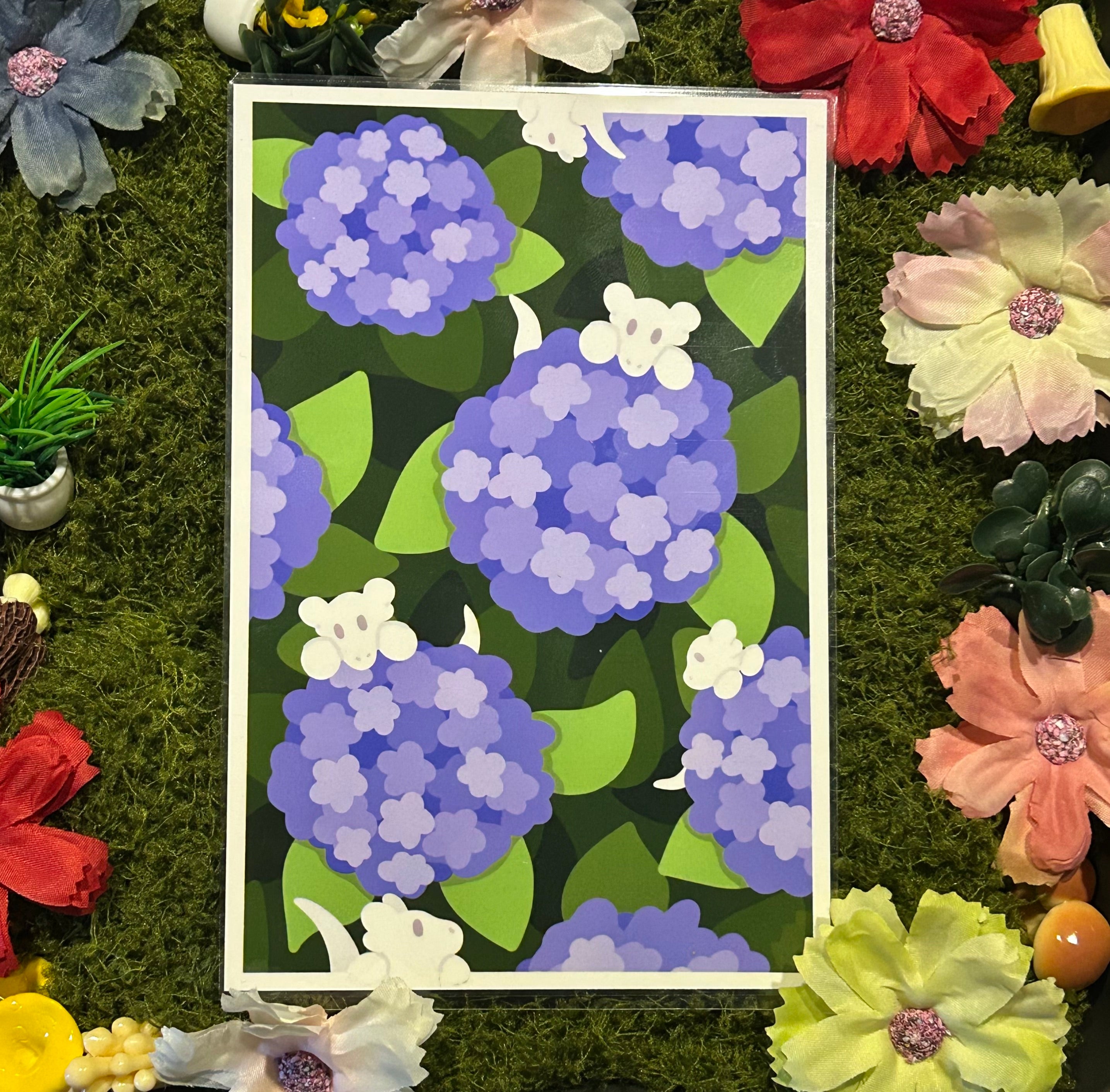 Hydrangea Peekers · Art Print