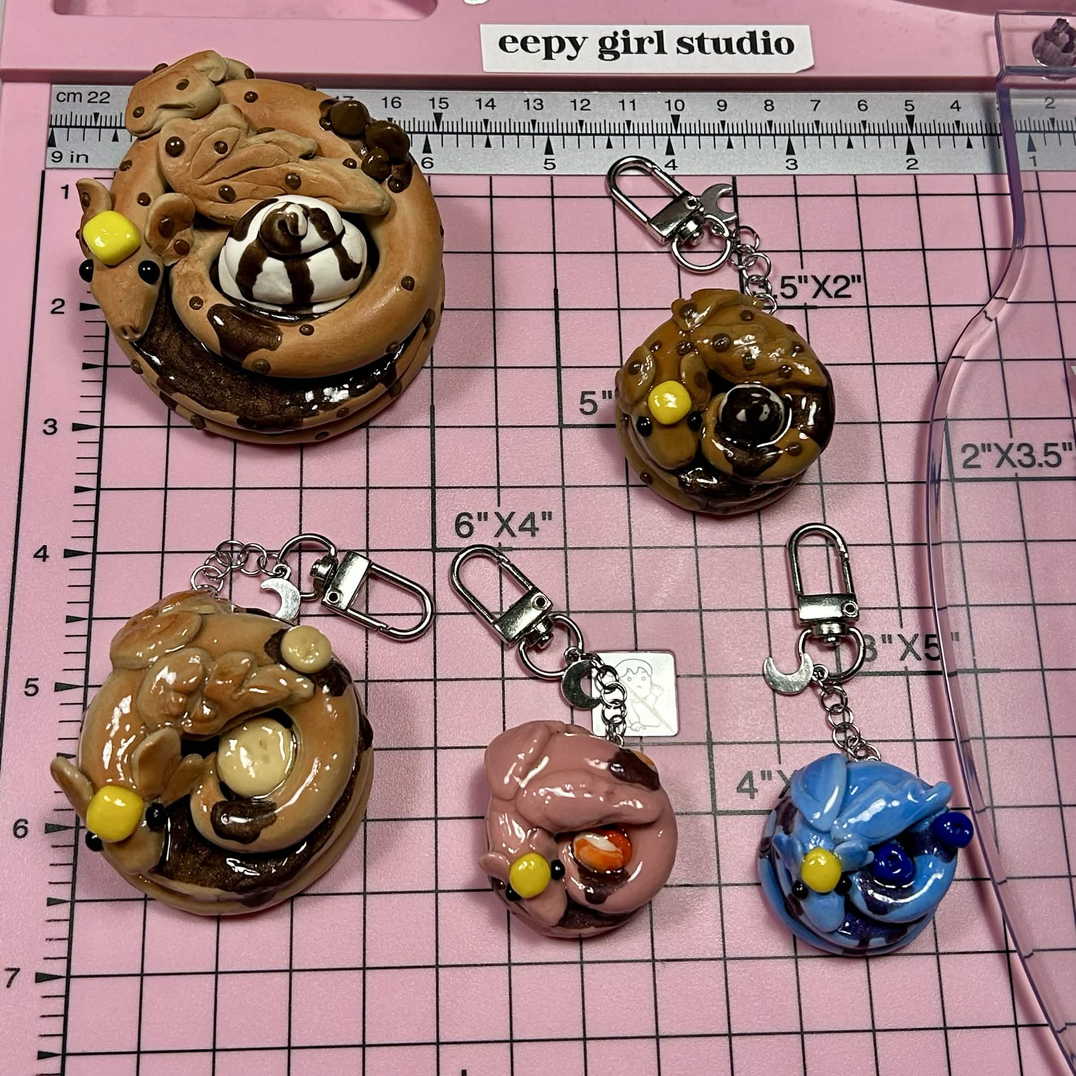 Chocolate Chip Pancake Dragon Mini Keychain