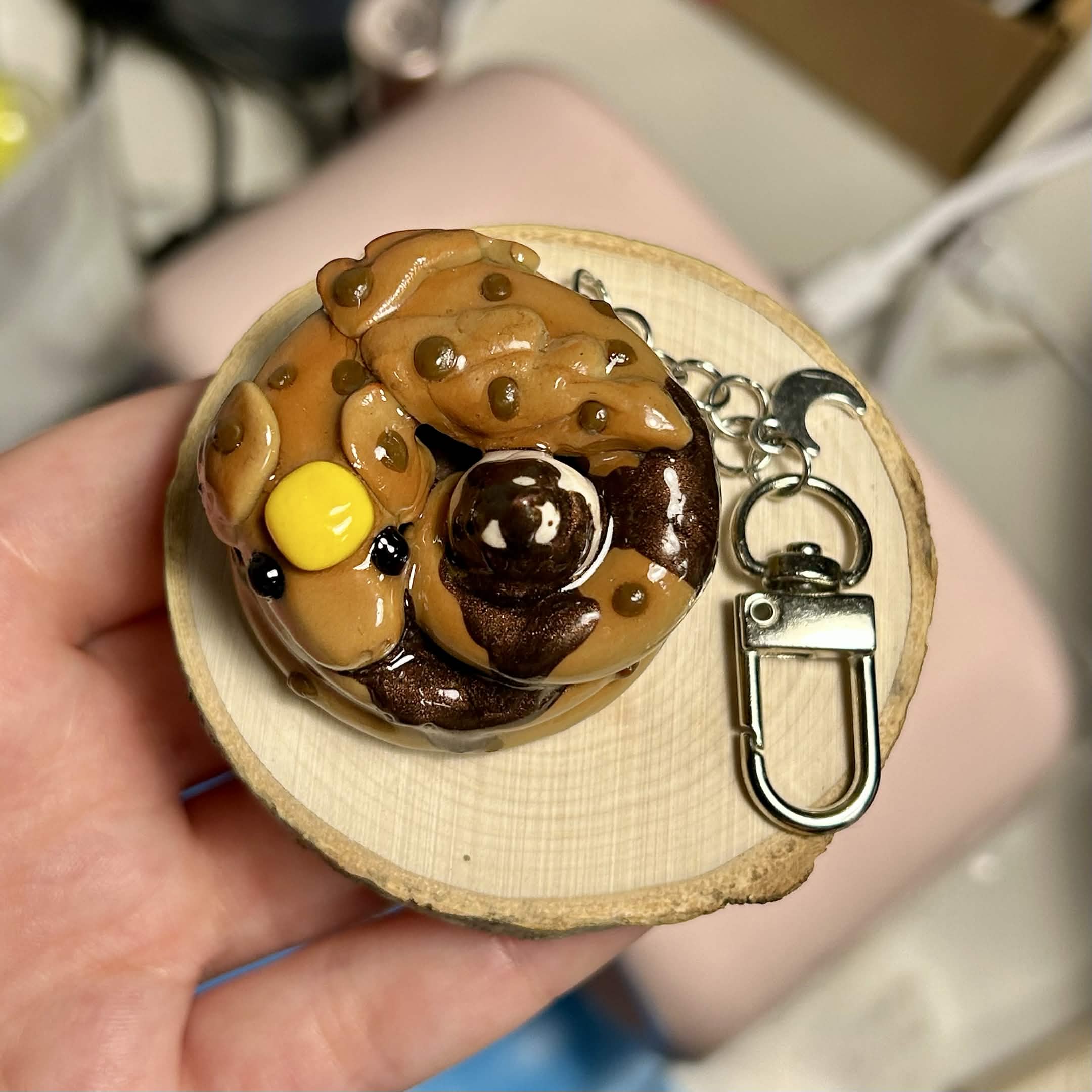 Chocolate Chip Pancake Dragon Mini Keychain