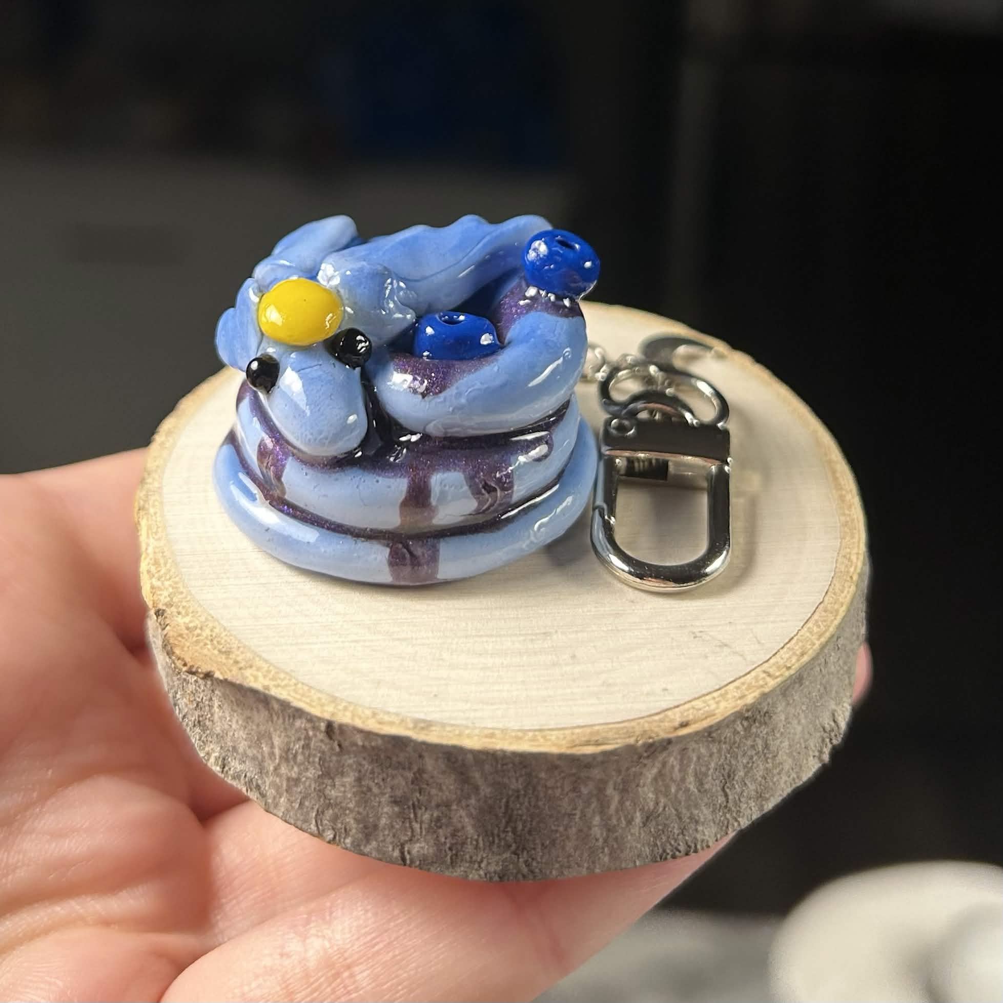 Blueberry Pancake Dragon Mini Keychain