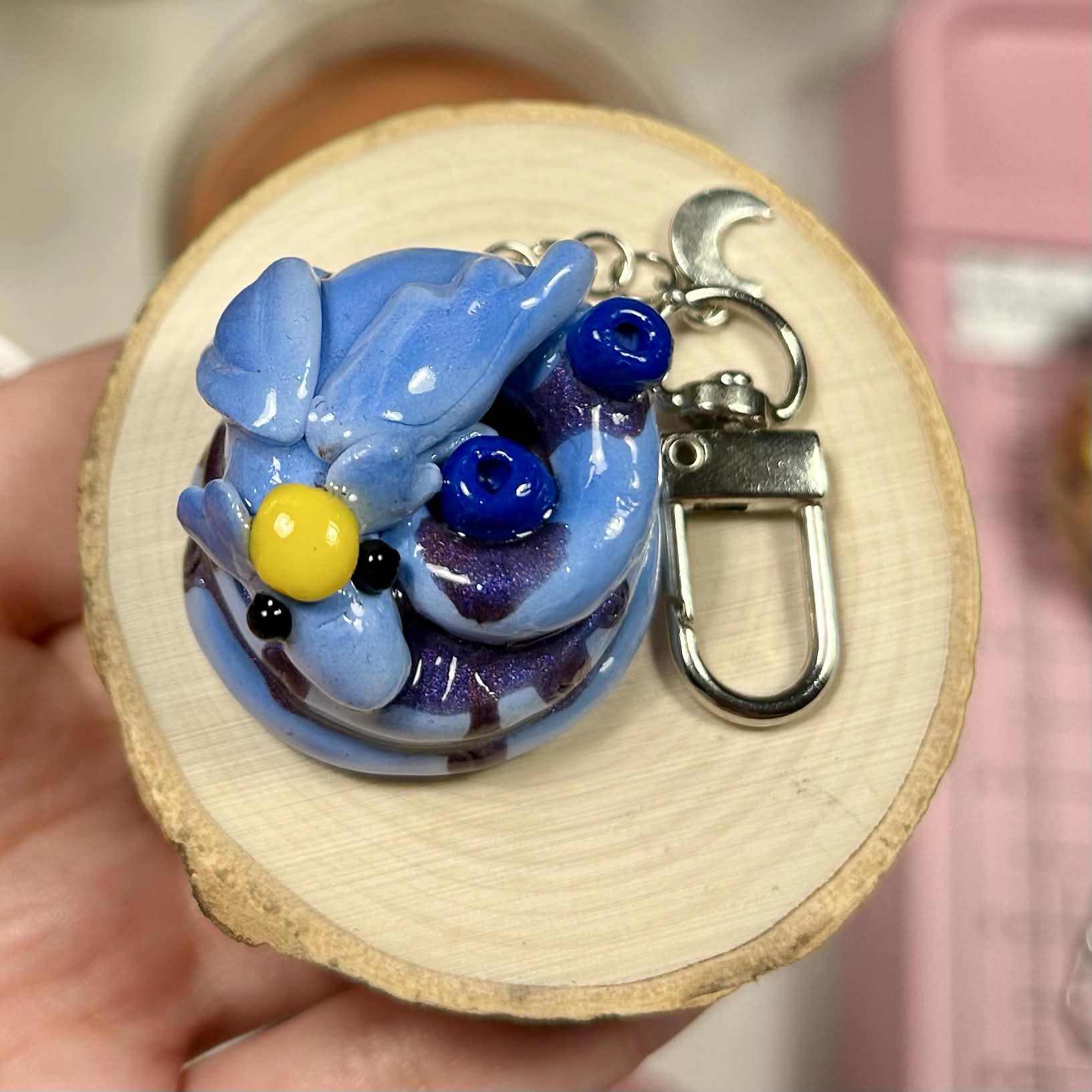 Blueberry Pancake Dragon Mini Keychain