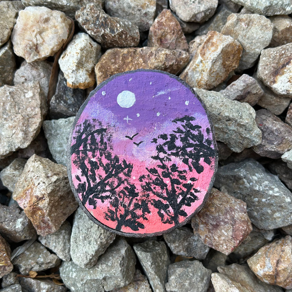 "Through the Trees" Mini Wood Painting