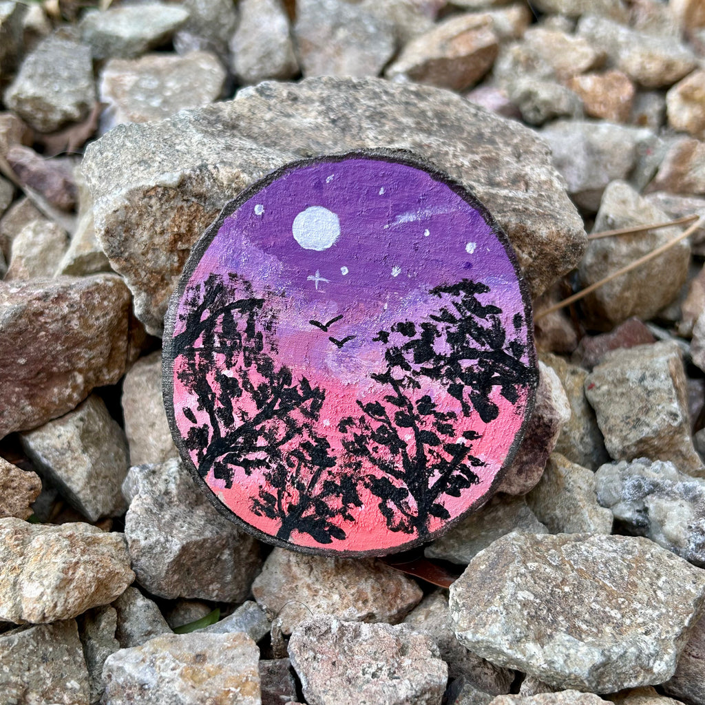 "Through the Trees" Mini Wood Painting
