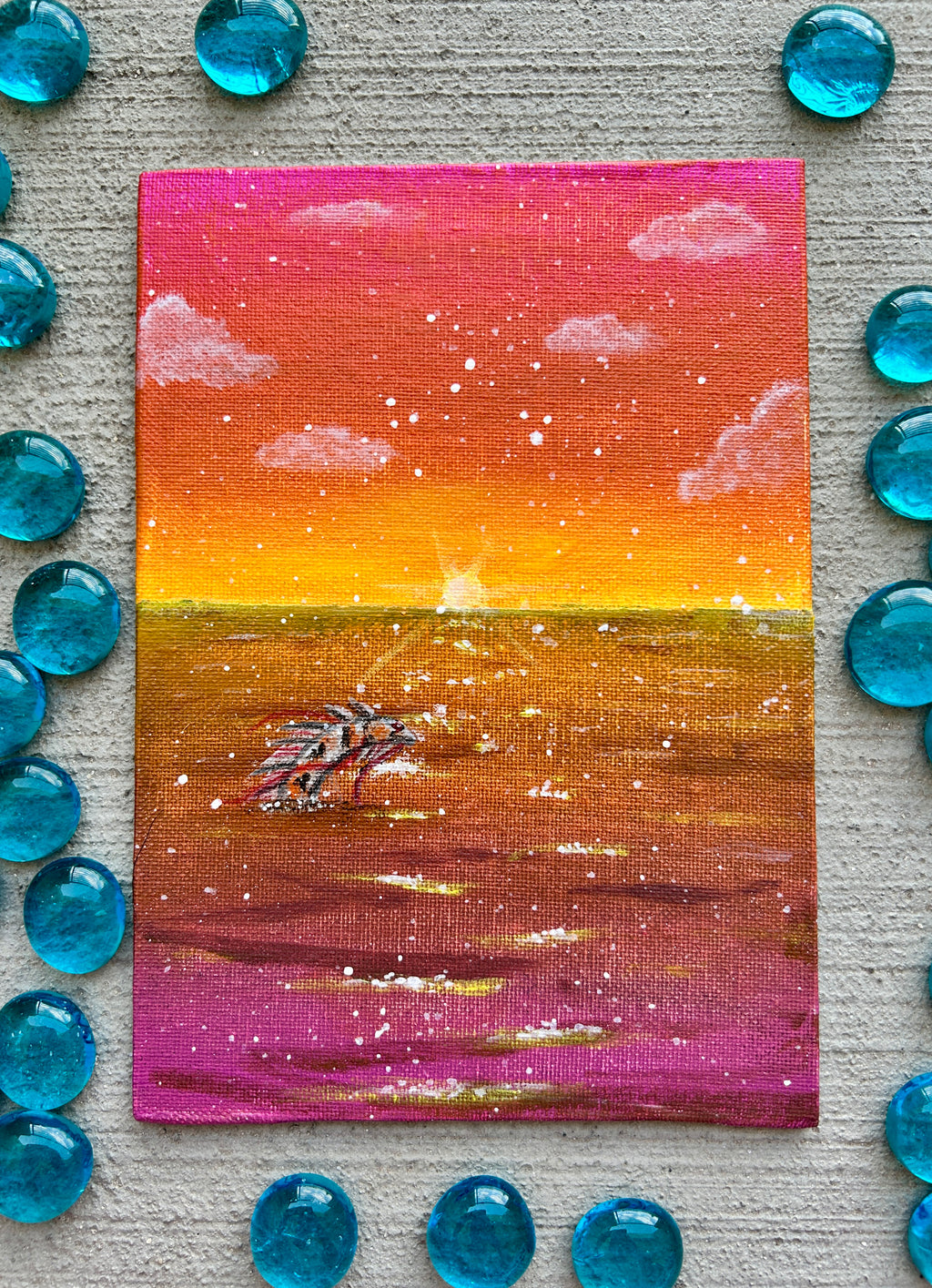 Akari Koi Sunset · Original Painting
