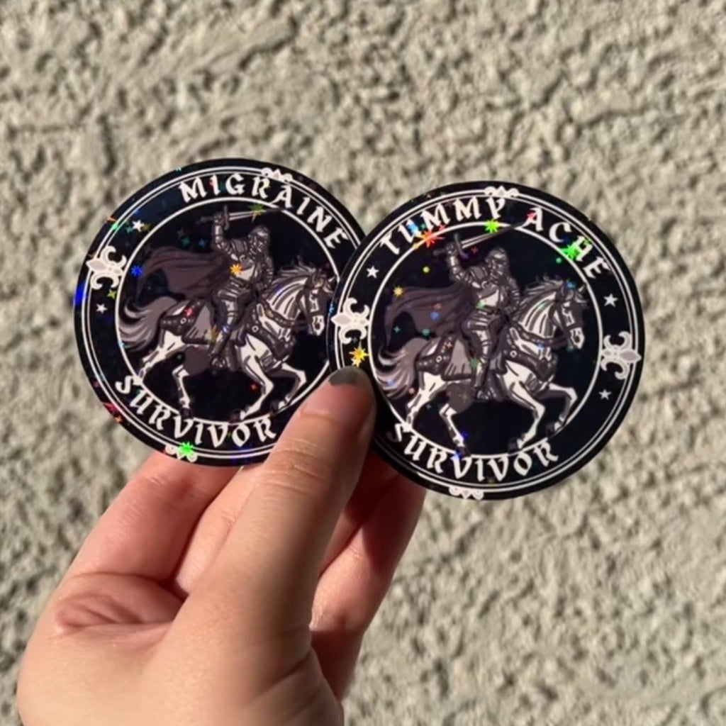 Tummy Ache Survivor • Holographic Sticker