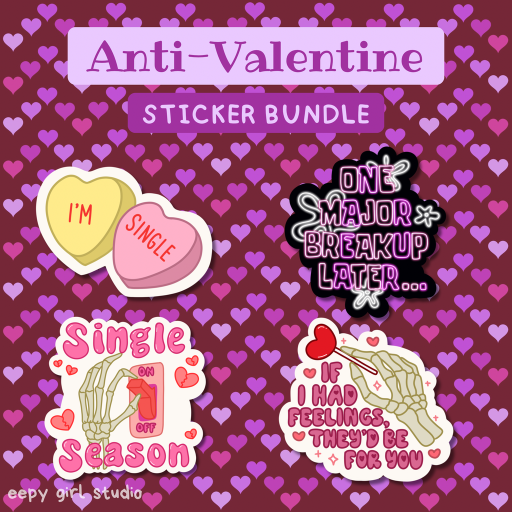 Anti-Valentine Sticker Bundle 🤍 2026 Exclusive!